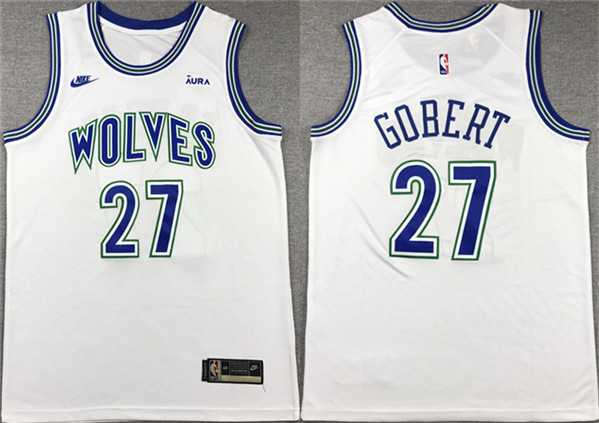 Mens Minnesota Timberwolves #27 Rudy Gobert White City Edition Stitched Jersey->minnesota timberwolves->NBA Jersey